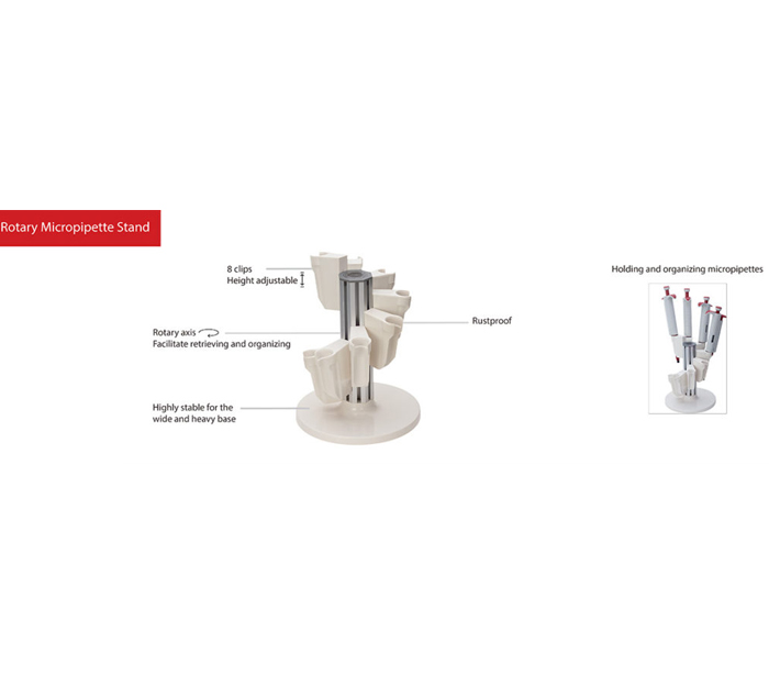 Rotary Micropipette Stand (6-Clamp)